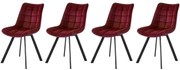 Set 4 scaune K332 velvet bordo
