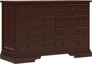 Comodă lemn masiv nuc Louis 7 Sertare, 145 × 55 × 90 cm