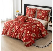Lenjerie de pat din microfibra GOLD CHRISTMAS rosu Dimensiune lenjerie de pat: 70 x 90 cm | 140 x 200 cm