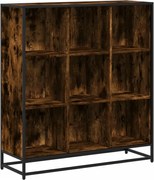 vidaXL Bibliotecă stejar fumuriu 97,5x33x107,5 cm lemn prelucrat/metal