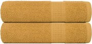 vidaXL Prosoape de baie, FROGN, 2 buc., aurii, 100x150 cm, 360 g/m²