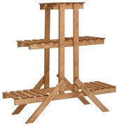 vidaXL Suport jardinieră, 83 x 25 x 83 cm, lemn de brad
