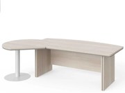 Masa de birou Manager LUX 255 x 155 cm, stânga, salcâm deschis / gri