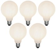 Set 5 becuri E27 Lampă LED reglabilă în 3 trepte G95 sticlă mată 5W 550 lm 2700K