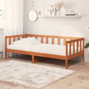 vidaXL Pat de zi cu saltea Culoare ceară maro și alb 90 x 200 cm