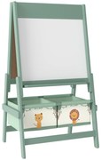 AIYAPLAY Tablă de desen pentru copii 3 în 1 cu rolă de hârtie și 2 coșuri de depozitare Verde | Aosom Romania