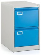 Dosar metalic A4 - 2 sertare, 45,5 x 62 x 71,5 cm, incuietoare cilindrica, albastru - ral 5012