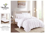 Lenjerie De Pat Dublu 4 Piese Cu Volanase Si Fluturi -  Alb