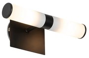 Lampa de perete moderna pentru baie neagra IP44 cu 2 lumini - Bath