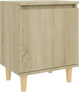 vidaXL Noptieră cu picioare din lemn masiv, stejar sonoma, 40x30x50 cm