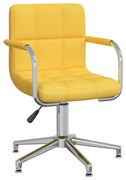 vidaXL Scaun de bucătărie pivotant, galben muștar, textil