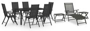 vidaXL Set mobilier de grădină, 10 piese, negru și antracit
