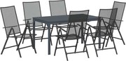 vidaXL Set de masă pentru grădină 7 pcs Antracit