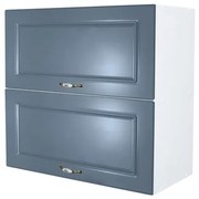 Corp superior 80 cu 2 usi orizontale Zebra MDF albastru drept