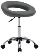 vidaXL Scaun de lucru pivotant, gri, piele ecologică