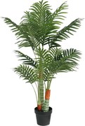 vidaXL Palmier artificial cu 3 trunchiuri, verde, 120 cm, PP