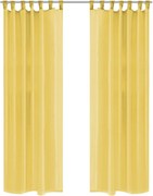 vidaXL Draperii din voal, 2 buc., 140 x 175 cm, galben
