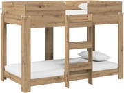 vidaXL Pat Etajat pentru Copii Stejar Artizanal 80 x 160 cm