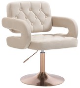 HR8403N Scaun Catifea Crem Bază Aurie