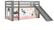 Pat cu tobogan și husă Princess Sophie pentru copii – Vipack Pino [Dimensiuni: 200x90x114 cm]