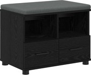 vidaXL Bancă pentru hol cu pernă cu raft Stejar Negru 60 x 38 x 46 cm