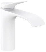 Baterie lavoar baie alb mat, cu ventil inclus Hansgrohe Vivenis 110, CoolStart Alb mat