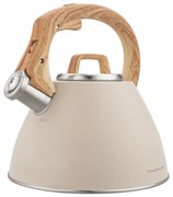 Klausberg KB 7954 Fierbător cu vârtej, 2,5 l, Oțel inoxidabil, Mâner izolat cu efect de lemn, Inducție, Bej/maro
