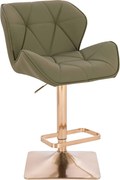 HR111KW Scaun Khaki Piele Ecologica Premium Soft cu Bază Aurie
