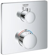 Grohe Grohtherm Baterie cada dus cu termostat si 2 iesiri, patrata, crom