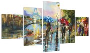 Tablou cu vreme ploioasă și turnul Eiffel (125x70 cm), în 40 de alte dimensiuni noi