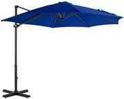 vidaXL Umbrelă în consolă, stâlp din aluminiu, albastru azur, 300 cm