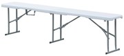 Autronic Bancă de grădină, metal, plastic, alb,AZ-K 1001 WT