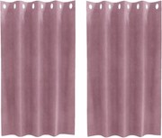 vidaXL Perdele opace 2 pcs Roz închis 140 x 140 cm Catifea