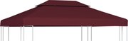 vidaXL Acoperiș de pavilion, 2 niveluri, roșu bordo, 4x3 m, 310 g/m²