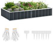 Outsunny Pat de Gradina Inaltat din Otel, 74x90x30cm | Aosom Ro