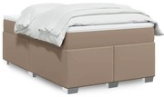 vidaXL Pat box spring cu saltea, cappuccino, 120x190cm piele ecologică