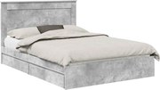 vidaXL Pat cu storage Gri din beton 150 x 200 cm Lemn compozit