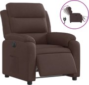 vidaXL Fotoliu rabatabil electric, maro închis, material textil
