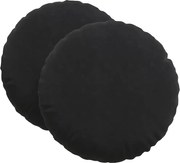 vidaXL Perne de Șezut 2 pcs Negru Ø 40 x 13 cm Catifea