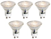 Set de 5 becuri LED clare GU10 50mm 4.9W 450 lm 3000K