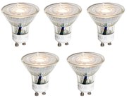 Set de 5 becuri LED GU10 50mm clare 4.9W 450 lm 3000K