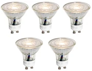 Set de 5 becuri LED GU10 50mm clare 4.9W 450 lm 3000K