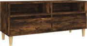 vidaXL Comodă TV, stejar fumuriu, 100x34,5x44,5 cm, lemn prelucrat