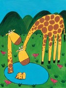 Ilustrație Mommy with Baby Giraffe, Carla Daly