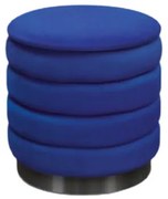 Taburet Favo cu spatiu de depozitare, structura mdf, catifea - ALBASTRU