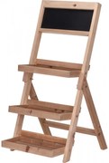 Suport de flori tip scara Ambiance, Lemn, 39x76 cm, Maro/Negru