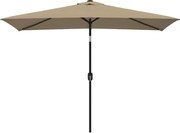 vidaXL Umbrelă de soare exterior, stâlp metalic, gri taupe, 300x200 cm