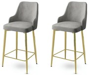 Set de scaune de bar Enox Grey and Gold, 2 buc., 2 buc.