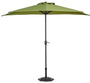 Umbrela de gradina semiluna verde olive din poliester si metal, 270x135 cm, Kalife Bizzotto