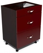 Corp inferior 60 cu 3 sertare metalice pentru greutate Zebra MDF rosu simplu